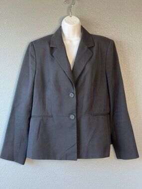 Evan-Picone Black Label Two Button Blazer Charcoal Tailored 14